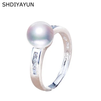 SHDIYAYUN 2019 Jemné Perly Krúžok AAA Zirkón Prírodné Sladkovodné Perly Šperky 925 Sterling Silver Prstene Diamantové Prstene Pre Ženy