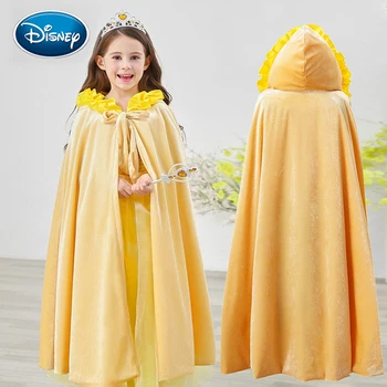 Disney Dievča Mrazené Princezná Plášť Dĺžka Podlahy Vymyslené Rozprávky Cape Dievča Elsa Belle Aurora Rapunzel Halloween Zdobiť