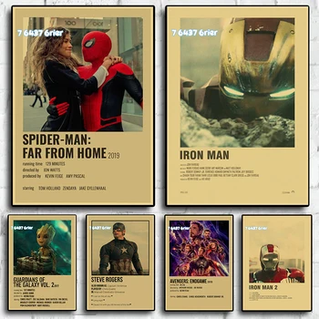 Marvel Universe Superhrdina Znakov, Textu, Plagátu, Noviny Retro Štýl Iron Man Spiderman Kapitán Amerika Star Pán Nálepka Na Stenu