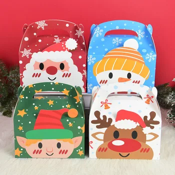 4pcs Vianočný Papier Candy Boxy Cartoon Santa Cukrovinky, Sušienky Darčekové Balenie Box Vrece 2023 Nový Rok Xmas Party Prospech Dekorácie